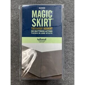 New MAGIC SKIRT - Tailored 15" Drop Length - Queen Size - Gray - Bed skirt, Home